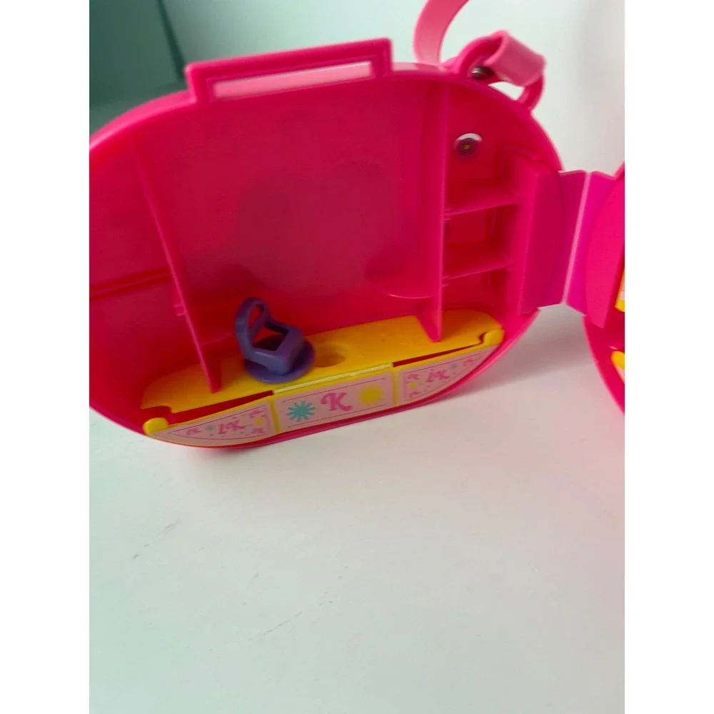 Vintage 1994 Tyco Liddle Kiddles Pink Plastic Carry Case Playset Backpack Toy